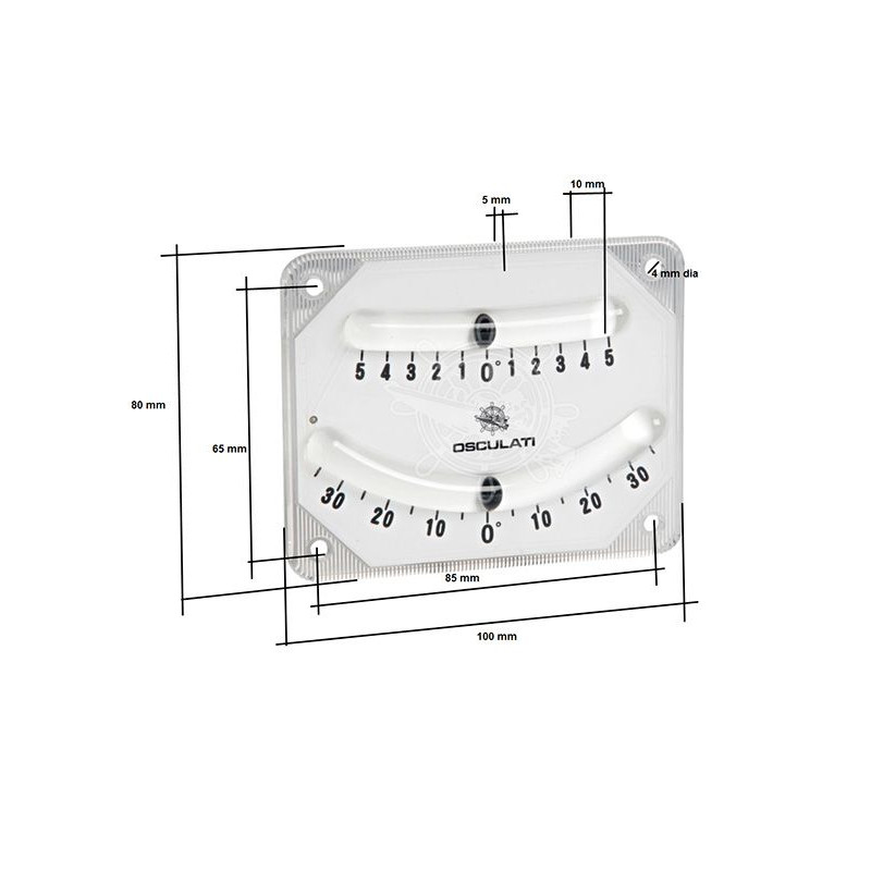 Inclinomètre double bulle Osculati - Inclinomètre haute précision